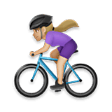 🚴🏼‍♀️ Emoji Mujer En Bicicleta: Tono De Piel Claro Medio en LG Velvet.