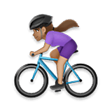 🚴🏽‍♀️ Emoji Mujer En Bicicleta: Tono De Piel Medio en LG Velvet.