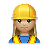 👷🏼‍♀️ Emoji Bauarbeiterin: mittelhelle Hautfarbe LG Velvet.
