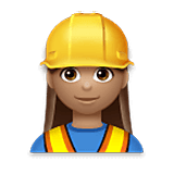 👷🏽‍♀️ Emoji Bauarbeiterin: mittlere Hautfarbe LG Velvet.