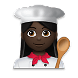 👩🏿‍🍳 Emoji Cocinera: Tono De Piel Oscuro en LG Velvet.