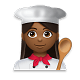 👩🏾‍🍳 Emoji Cocinera: Tono De Piel Oscuro Medio en LG Velvet.