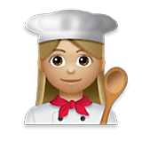 👩🏼‍🍳 Emoji Cocinera: Tono De Piel Claro Medio en LG Velvet.