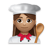 Emoji 👩🏽‍🍳 Cuoca: Carnagione Olivastra su LG Velvet.