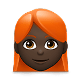 👩🏿‍🦰 Emoji Mujer: Tono De Piel Oscuro Y Pelo Pelirrojo en LG Velvet.