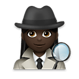 🕵🏿‍♀️ Emoji Detective Mujer: Tono De Piel Oscuro en LG Velvet.