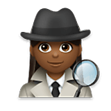 🕵🏾‍♀️ Emoji Detective Mujer: Tono De Piel Oscuro Medio en LG Velvet.