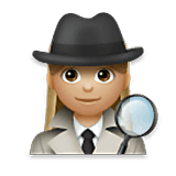 🕵🏼‍♀️ Emoji Detective Mujer: Tono De Piel Claro Medio en LG Velvet.