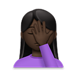 🤦🏿‍♀️ Emoji Mulher Decepcionada: Pele Escura na LG Velvet.