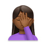 Emoji 🤦🏾‍♀️ Donna Esasperata: Carnagione Abbastanza Scura su LG Velvet.