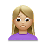 🙍🏼‍♀️ Emoji Mujer Frunciendo El Ceño: Tono De Piel Claro Medio en LG Velvet.