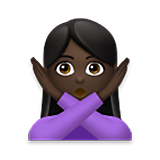 🙅🏿‍♀️ Emoji Mujer Haciendo El Gesto De «no»: Tono De Piel Oscuro en LG Velvet.