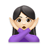 🙅🏻‍♀️ Emoji Mujer Haciendo El Gesto De «no»: Tono De Piel Claro en LG Velvet.