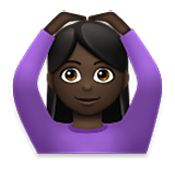 🙆🏿‍♀️ Emoji Frau mit Händen auf dem Kopf: dunkle Hautfarbe LG Velvet.