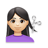 💇🏻‍♀️ Emoji Mujer Cortándose El Pelo: Tono De Piel Claro en LG Velvet.