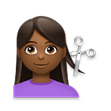 💇🏾‍♀️ Emoji Frau beim Haareschneiden: mitteldunkle Hautfarbe LG Velvet.