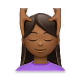 💆🏾‍♀️ Emoji Mujer Recibiendo Masaje: Tono De Piel Oscuro Medio en LG Velvet.