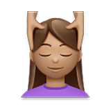 Emoji 💆🏽‍♀️ Donna Che Riceve Un Massaggio: Carnagione Olivastra su LG Velvet.