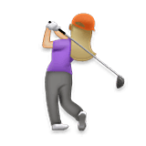 🏌🏼‍♀️ Emoji Mujer Jugando Al Golf: Tono De Piel Claro Medio en LG Velvet.