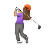 🏌🏽‍♀️ Emoji Mujer Jugando Al Golf: Tono De Piel Medio en LG Velvet.