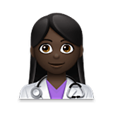 👩🏿‍⚕️ Emoji Mulher Profissional Da Saúde: Pele Escura na LG Velvet.
