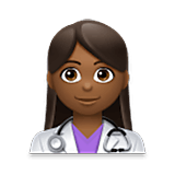 👩🏾‍⚕️ Emoji Profesional Sanitario Mujer: Tono De Piel Oscuro Medio en LG Velvet.