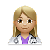 👩🏼‍⚕️ Emoji Profesional Sanitario Mujer: Tono De Piel Claro Medio en LG Velvet.