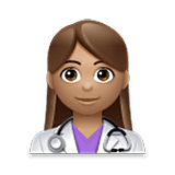 Emoji 👩🏽‍⚕️ Operatrice Sanitaria: Carnagione Olivastra su LG Velvet.