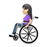 Frau in manuellem Rollstuhl: helle Hautfarbe LG Velvet.