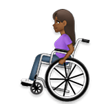 👩🏾‍🦽 Emoji Frau in manuellem Rollstuhl: mitteldunkle Hautfarbe LG Velvet.