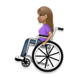 👩🏽‍🦽 Emoji Mulher Em Cadeira De Rodas Manual: Pele Morena na LG Velvet.