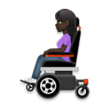 👩🏿‍🦼 Emoji Mulher Em Cadeira De Rodas Motorizada: Pele Escura na LG Velvet.