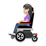 👩🏻‍🦼 Emoji Mulher Em Cadeira De Rodas Motorizada: Pele Clara na LG Velvet.