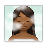 🧖🏾‍♀️ Emoji Mujer En Una Sauna: Tono De Piel Oscuro Medio en LG Velvet.