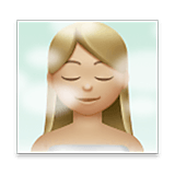 🧖🏼‍♀️ Emoji Frau in Dampfsauna: mittelhelle Hautfarbe LG Velvet.