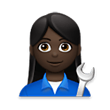 Emoji 👩🏿‍🔧 Meccanico Donna: Carnagione Scura su LG Velvet.