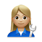 Emoji 👩🏼‍🔧 Meccanico Donna: Carnagione Abbastanza Chiara su LG Velvet.