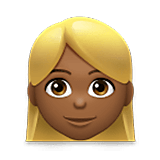 Emoji 👱🏾‍♀️ Donna Bionda: Carnagione Abbastanza Scura su LG Velvet.