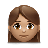 👩🏽 Emoji Mujer: Tono De Piel Medio en LG Velvet.