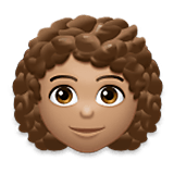 👩🏽‍🦱 Emoji Mujer: Tono De Piel Medio Y Pelo Rizado en LG Velvet.