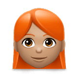 👩🏽‍🦰 Emoji Mujer: Tono De Piel Medio Y Pelo Pelirrojo en LG Velvet.