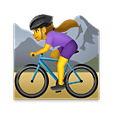 🚵‍♀️ Emoji Mulher Fazendo Mountain Bike na LG Velvet.
