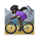 🚵🏿‍♀️ Emoji Mujer En Bicicleta De Montaña: Tono De Piel Oscuro en LG Velvet.