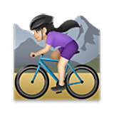 🚵🏻‍♀️ Emoji Mulher Fazendo Mountain Bike: Pele Clara na LG Velvet.