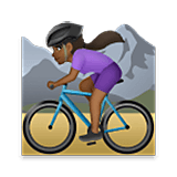🚵🏾‍♀️ Emoji Mulher Fazendo Mountain Bike: Pele Morena Escura na LG Velvet.