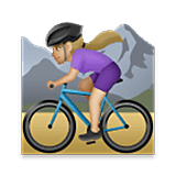 🚵🏼‍♀️ Emoji Mujer En Bicicleta De Montaña: Tono De Piel Claro Medio en LG Velvet.