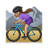 🚵🏽‍♀️ Emoji Mujer En Bicicleta De Montaña: Tono De Piel Medio en LG Velvet.
