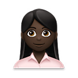 👩🏿‍💼 Emoji Oficinista Mujer: Tono De Piel Oscuro en LG Velvet.