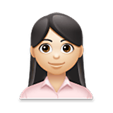 👩🏻‍💼 Emoji Oficinista Mujer: Tono De Piel Claro en LG Velvet.
