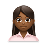 👩🏾‍💼 Emoji Oficinista Mujer: Tono De Piel Oscuro Medio en LG Velvet.